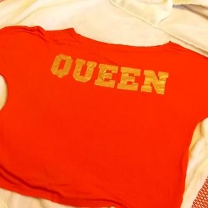 Chic orange and gold queen shirt